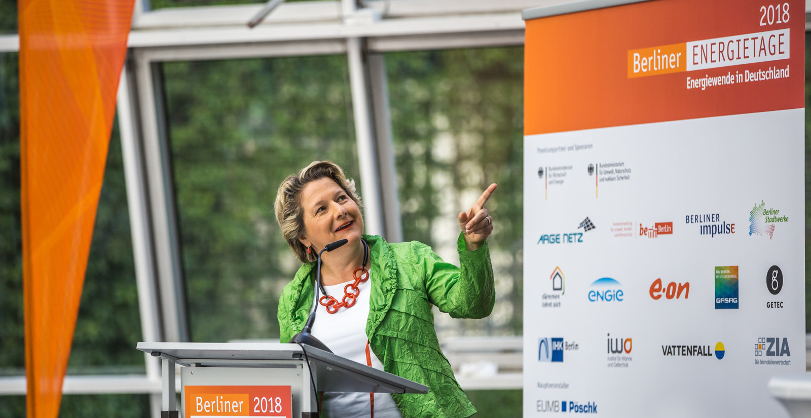 Bundes-Umweltministerin Svenja Schulze bei ihrer Eröffnungs-Keynote der Berliner Energietage 2018. (© Rolf Schulten - Berliner Energietage)